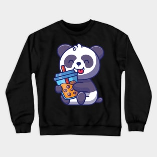 Kawaii Cute Anime Panda Otaku Japanese Bubble Boba Tea Gifts Crewneck Sweatshirt